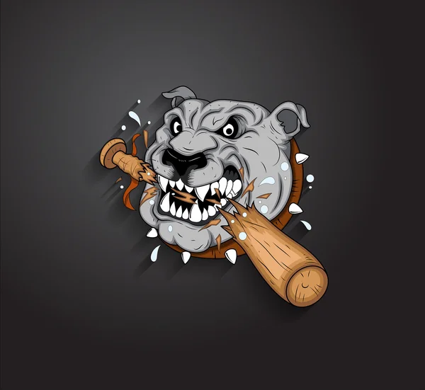 Boos Bulldog mascotte Vector — Stockvector