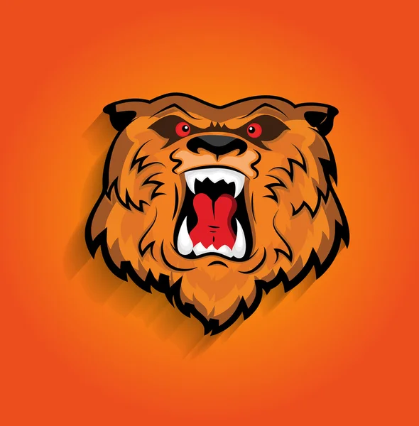 Cara de tigre enojado — Vector de stock