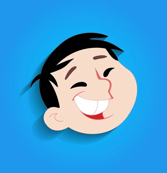 Funny Kid Laughing Face — Stock Vector