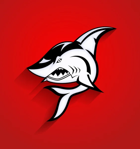 Vector de mascota de tatuaje de tiburón enojado — Vector de stock