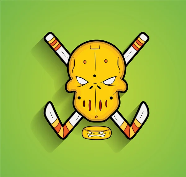 Maske mit Eishockeyschlägern — Stockvektor