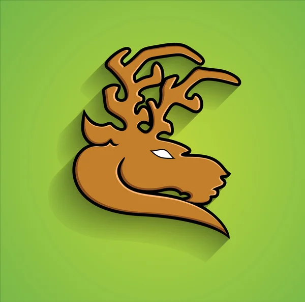 Reindeer Animal Face Shape — Stock Vector