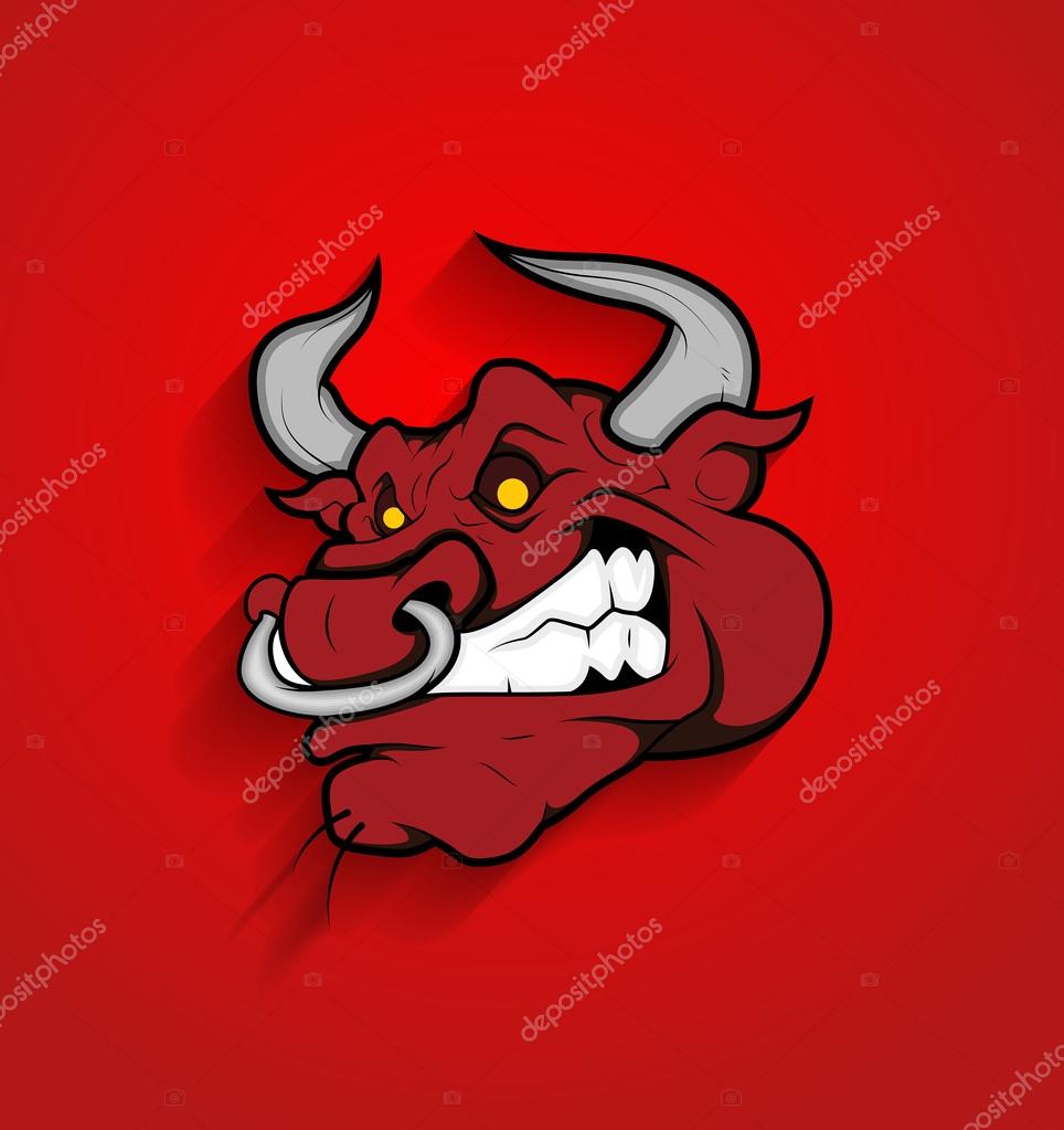 Image vectorielle Mascotte Angry Bull Face Vector par ©baavli - 61533311, image size:964x1023