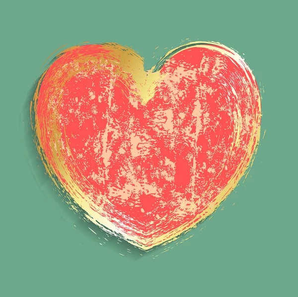 Bannière vectorielle Grunge Golden Heart — Image vectorielle