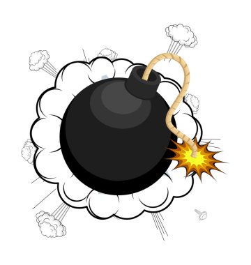 Retro bomba patlama bulutlar vektör ile