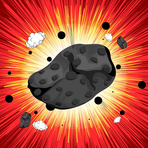 レトロな小惑星サンバースト背景 — ストックベクタ