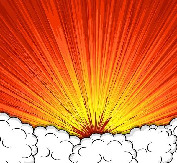 Abstract Clouds Sunburst Background — Stock Vector