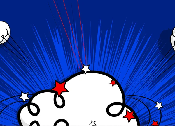 抽象的漫画云朵星星背景 — 图库矢量图片
