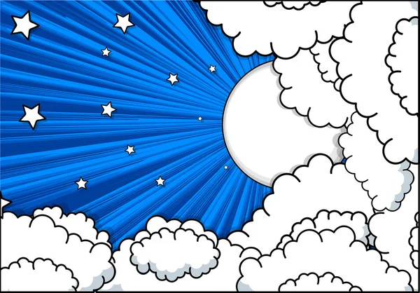 Nubes Retro Estrellas Fondo — Vector de stock