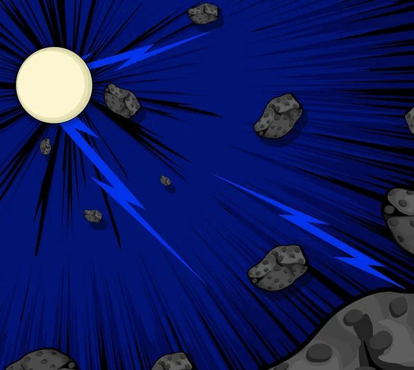 小行星的月光背景矢量 — 图库矢量图片