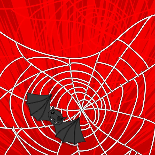 Halloween Bat Spider Vector achtergrond — Stockvector