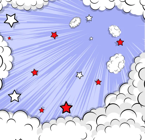 Soyut Retro yıldız bulutlar arka plan — Stok Vektör