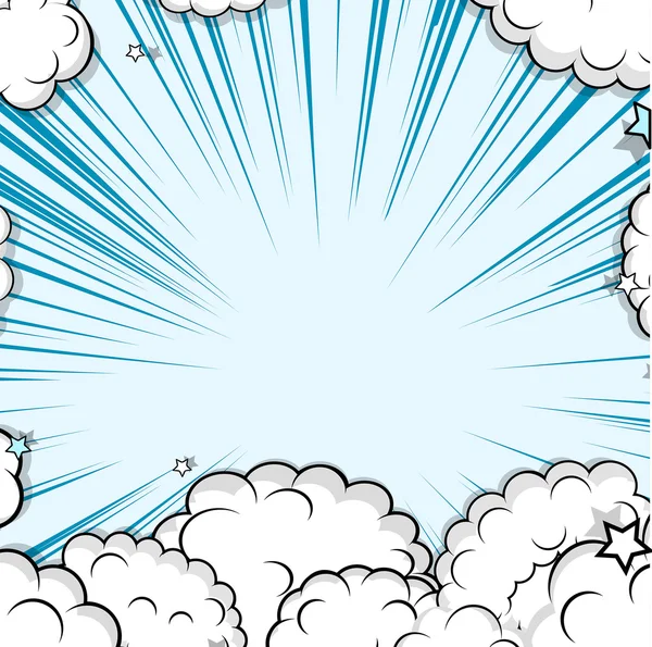 Abstracto Retro Nubes Banner Vector — Vector de stock