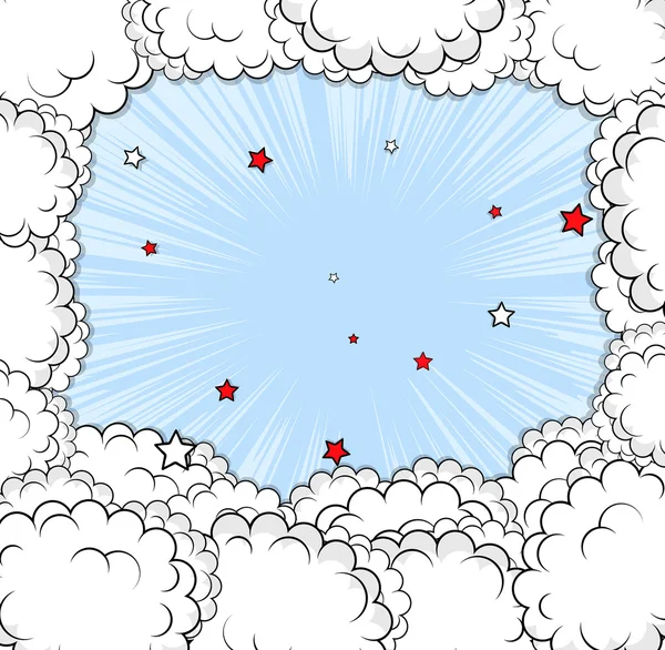 Retro Estrelas Nuvens fundo —  Vetores de Stock