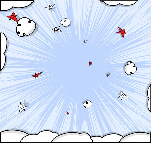 漫画的云朵矢量图形背景 — 图库矢量图片