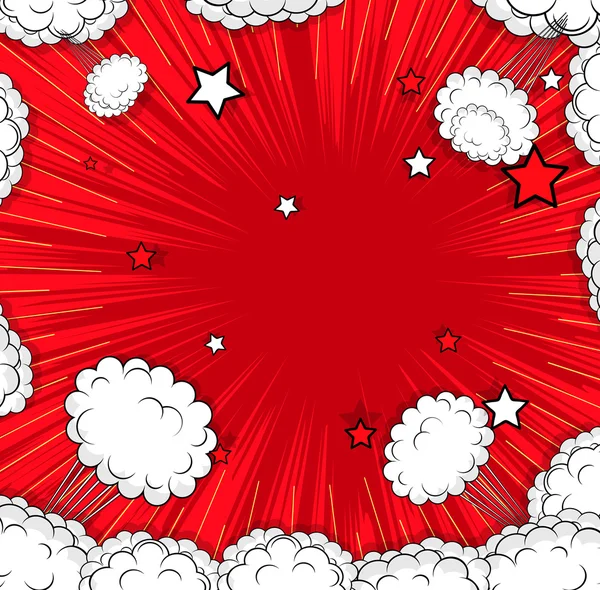 Retro komiska moln Burst bakgrund — Stock vektor