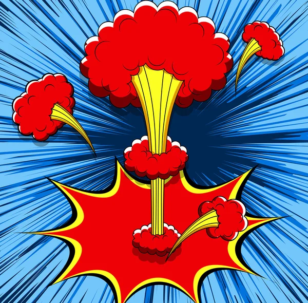 Retro Comic Cloud Bursting Vector fundo — Vetor de Stock