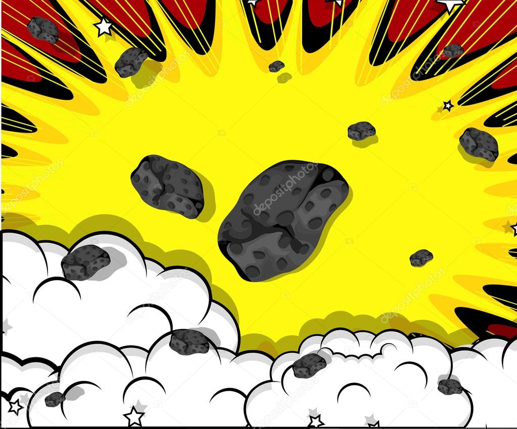 Abstract Retro Asteroids Clouds Background Stock Vector Image by