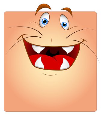 Gülen hayvan yüz kutusuna Smiley