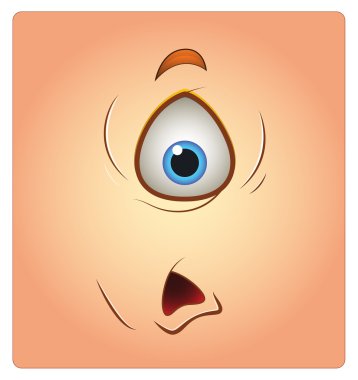 Korkmuş uzaylı yüz vektör Smiley