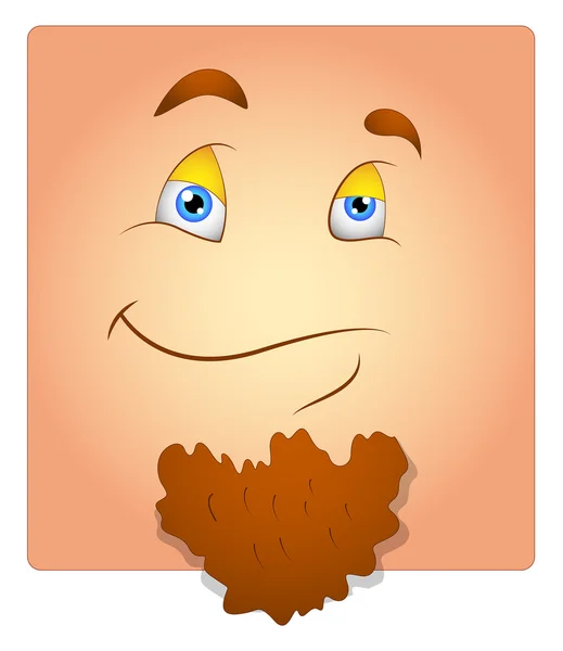 Happy Face with Beard Box Smiley — Stock Vector