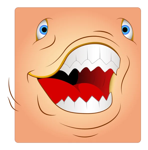 Wütendes Tier attackiert Smiley-Gesicht — Stockvektor