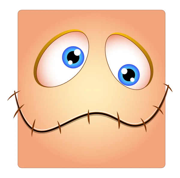 Silent Funny Face Box Smiley — Stock Vector