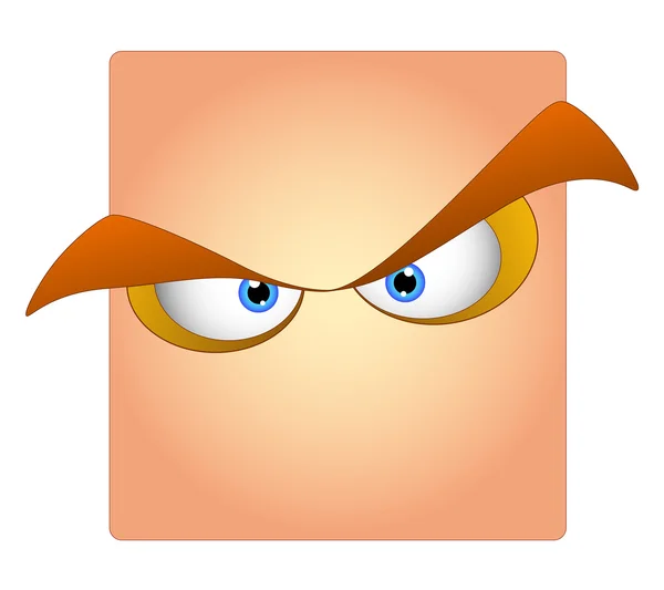 Πρόσωπό θυμωμένος μάτι κινουμένων σχεδίων — Διανυσματικό Αρχείο