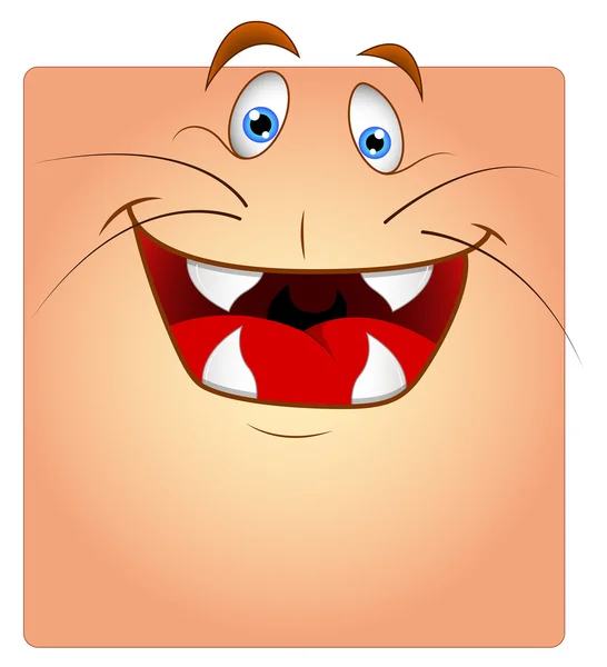 Laughing Animal Face Box Smiley — Stock Vector