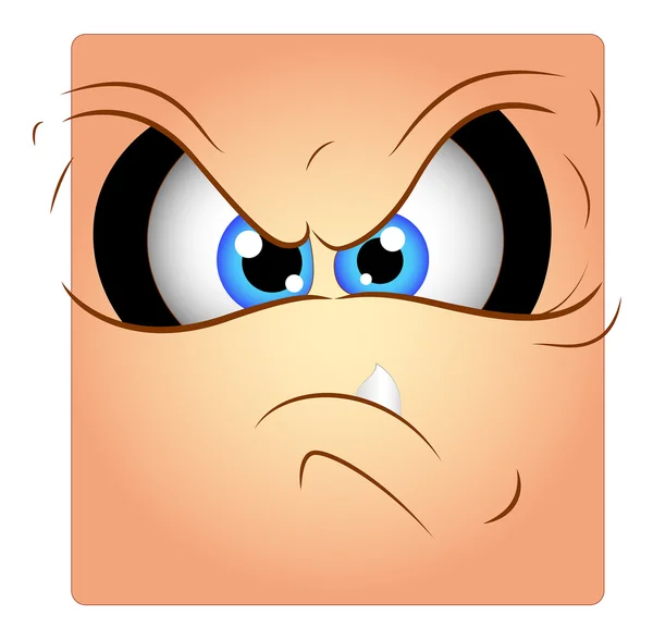 Angry Face Expression Box Smiley — Stock Vector