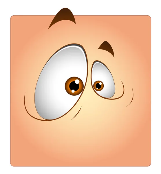 Ojos graciosos dibujos animados caja Smiley — Vector de stock