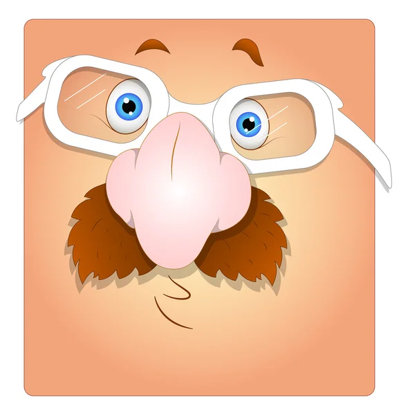 Surprised Funny Face with Eyeglasses Box Smiley — Stock Vector