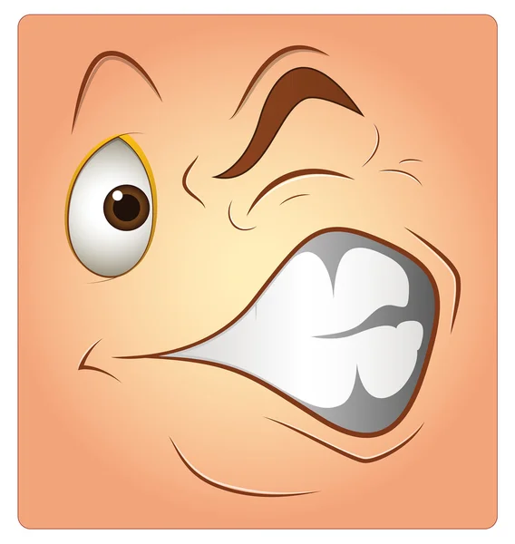 Irritated Face Box Smiley Vector — Stock Vector