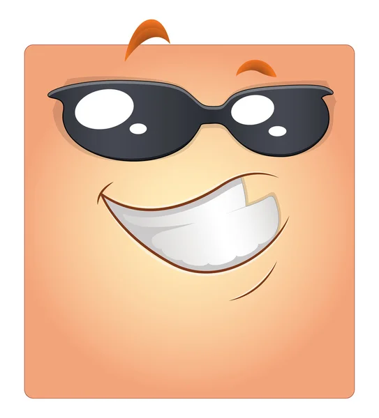 Happy Smiley con gafas de sol Vector — Vector de stock