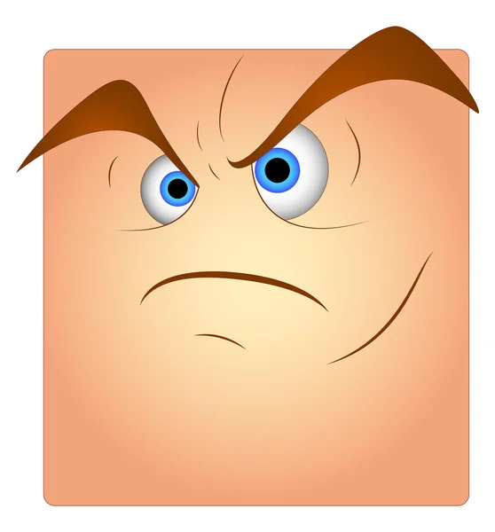 Angry Face Expression Box Smiley — Stock Vector