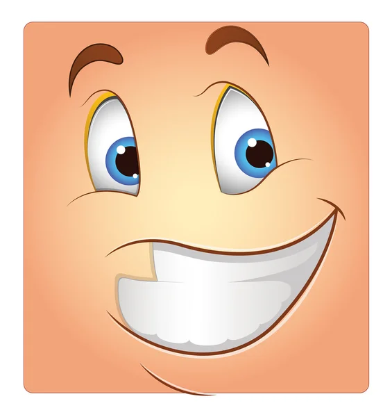 Visage vectoriel sourire heureux — Image vectorielle