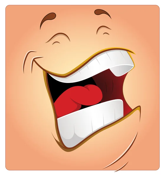 Laughing Vector Face — Stock Vector