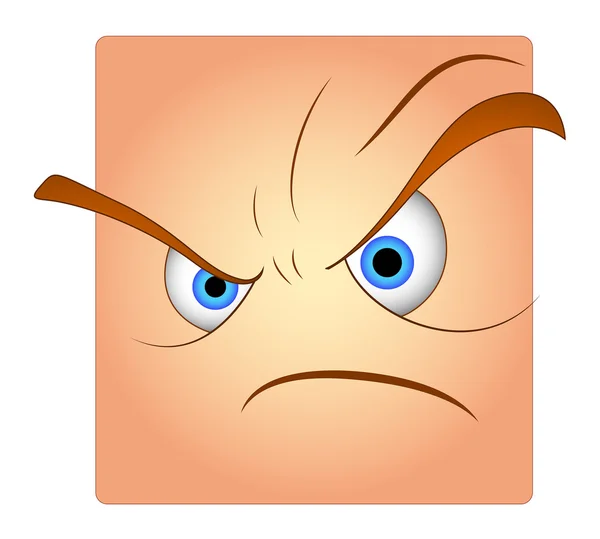 Angry Face Cartoon Smiley — Stock Vector