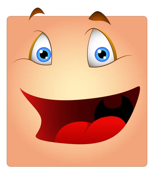 Riendo caja de dibujos animados Smiley — Vector de stock