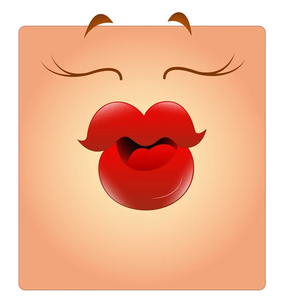 Kissing Female Box Smiley — Stock Vector