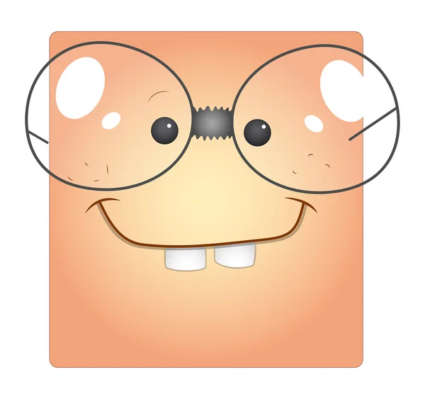 Funny Dumb Cartoon Face Simley Box — стоковый вектор