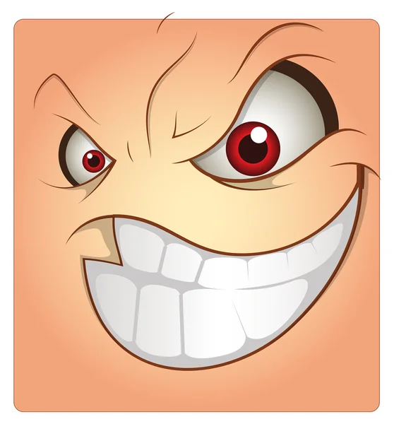 Cheerful Naughty Face Cartoon Box Smiley — Stock Vector