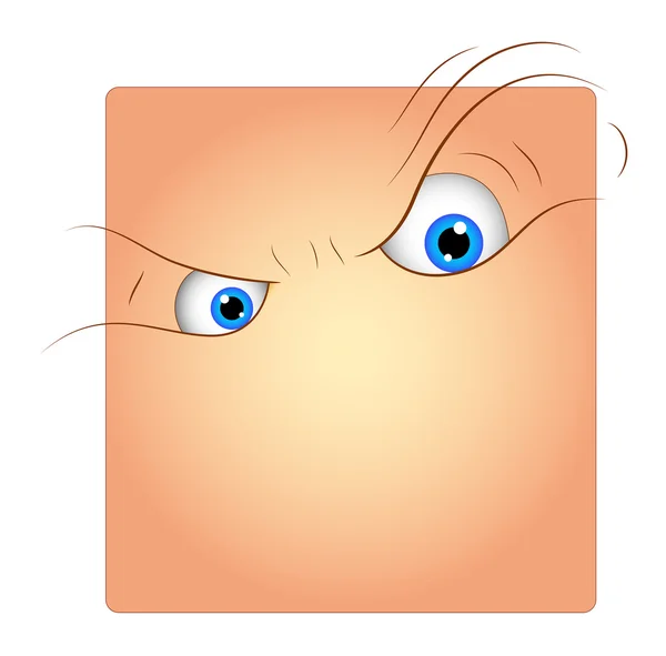 Arg tecknad ansikte uttryck Box Smiley — Stock vektor