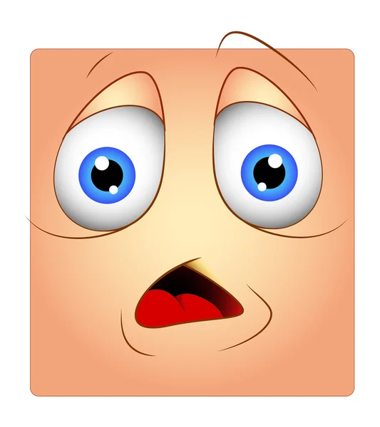 Scared Smiley Cartoon Character — Stock Vector