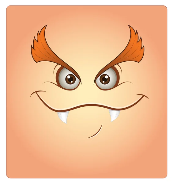 Naughty Smile Face Vector Smiley Cartoon — Stock Vector