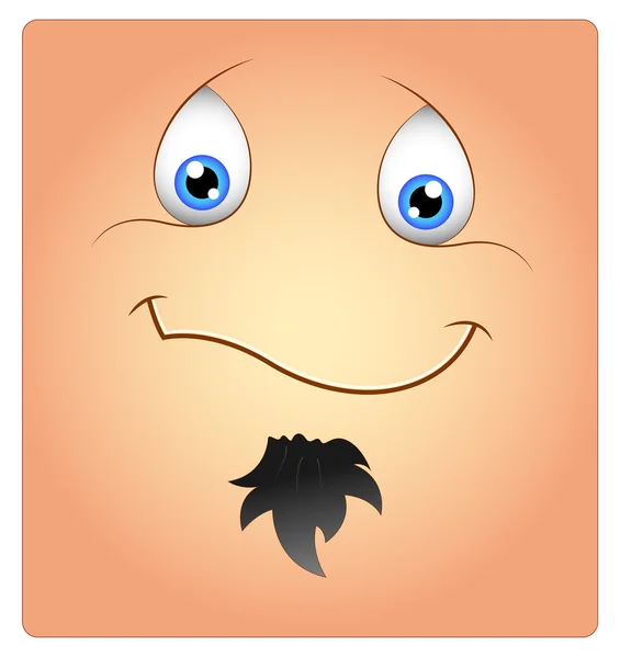 Funny Face Happy Smiley with Beard — Stock Vector