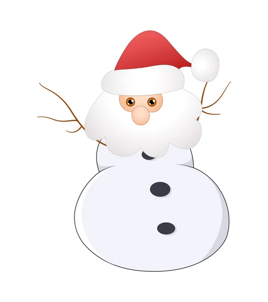 Boneco de neve Santa personagem bonito — Vetor de Stock