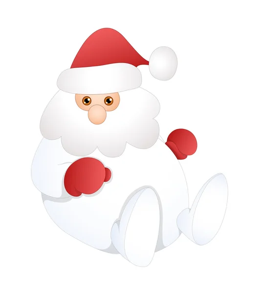 Happy White Santa Sitting — Stock Vector