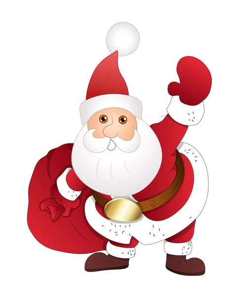 Szczęśliwy Santa z prezent torba wektor — Wektor stockowy