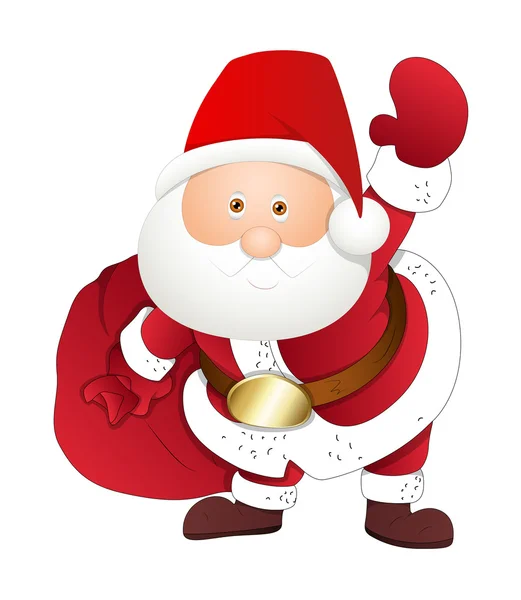 Santa met cadeau — Stockvector